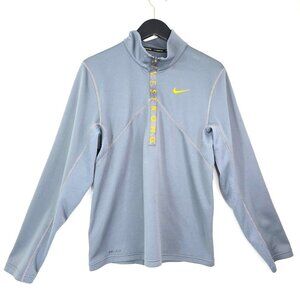 Nike LiveStrong Long Sleeve Gray Yellow Dri Fit Half Zip Top